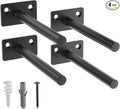 LEOPO Black 4-Pack 5 inch Floating Shelf Brackets, Hidden Shelf Bracket by FinestHomeDecor