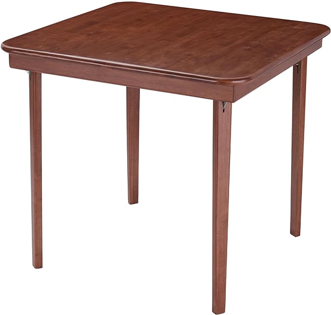MECO Stakmore Classic Straight Edge Solid Wood Folding Card Table, Cherry Frame by Stakmore