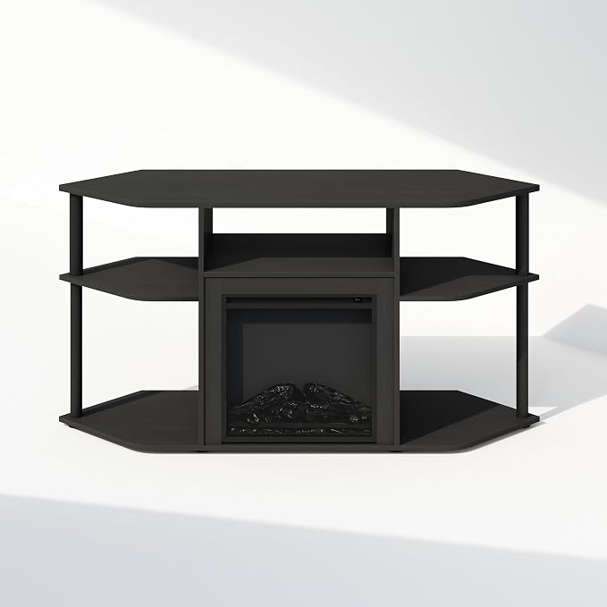 Furinno Jensen Fireplace TV Stand, NO Heat Decorative Electric Fireplace Corner - Image 5