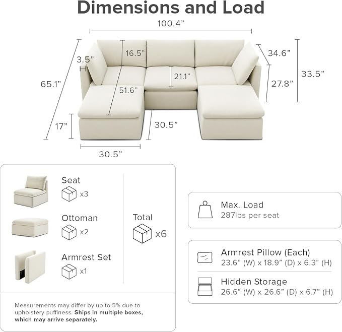 mopio Oversized Modular Sectional Sofa - Image 2