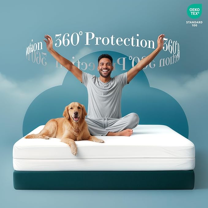 Utopia Bedding King Size Mattress Protector Zippered, 100% Waterproof Bed Bug - Image 4
