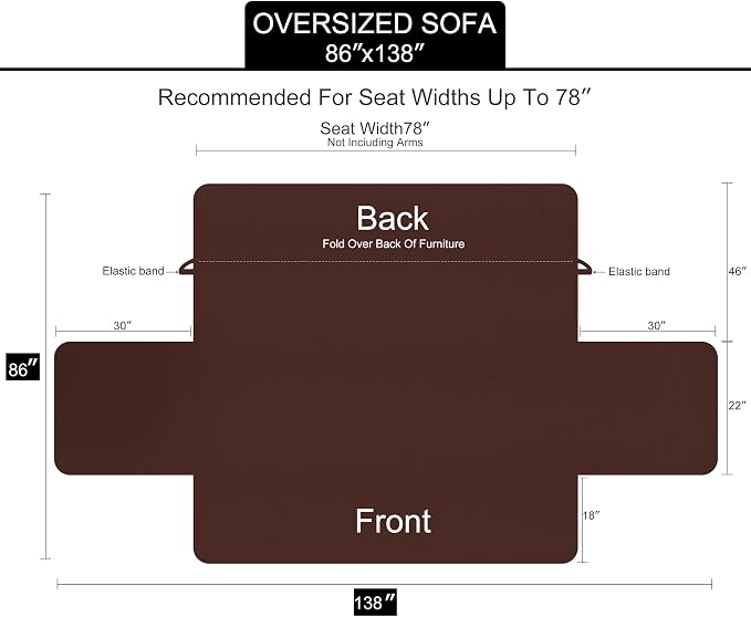 U-NICE HOME Oversized Sofa Cover Reversible Couch Cover - Image 6