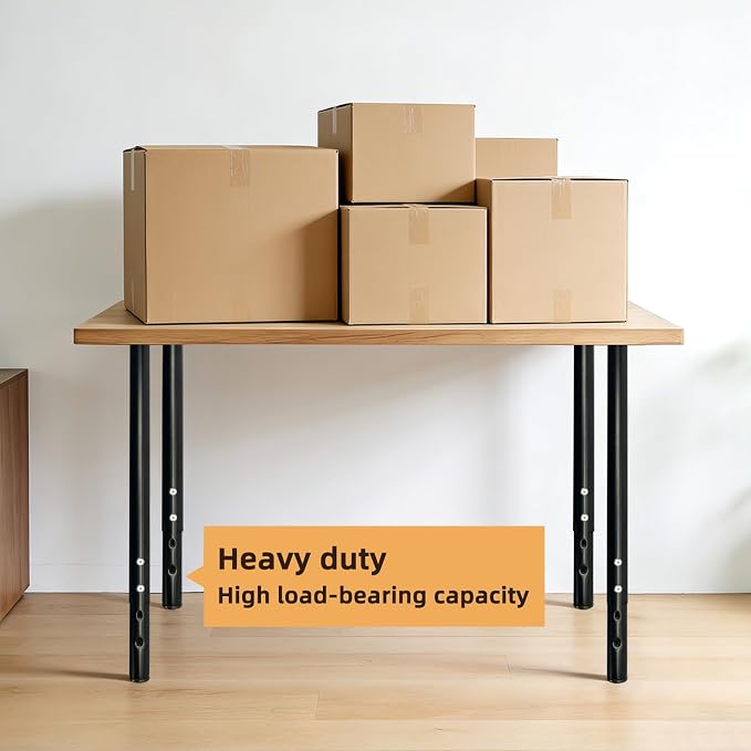 QLLY 24-40 inch Adjustable Metal Table Legs, Heavy Duty DIY Desk Legs - Image 4
