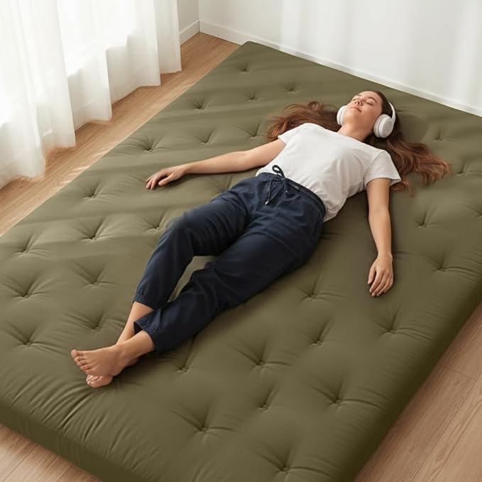 ZonLi Japanese Floor Futon Mattress Twin Size 75"x 39", 100% Cotton Cover 2.5'' by Zonli