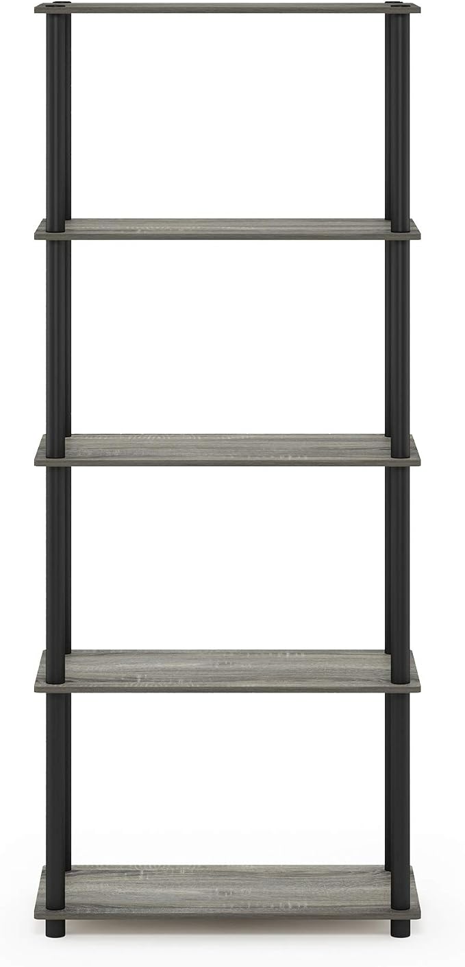 Furinno TURN-N-TUBE Storage Shelves, 5-Tier Book Shelf, Corner Shelf, Toolless - Image 6