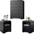 3 Piece Bedroom Set, Dresser and Nightstand Sets by SOLACEFURNITURE