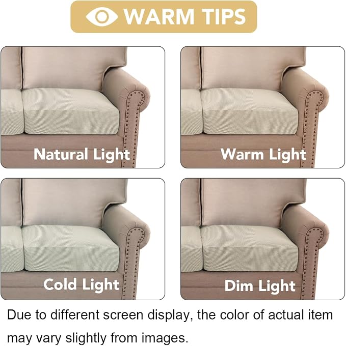 H.VERSAILTEX High Stretch Couch Cushion Covers, Chair Sofa Seat Slipcovers - Image 3