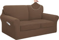 Easy-Going 5 Pieces Stretch Loveseat Cover Washable Loveseat Slipcover Set by Easy-Going
