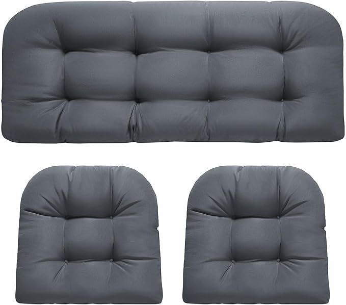 DANGHOOGY Wicker Chair Cushions, Waterproof Outdoor Loveseat Cushions by DANGHOOGYFurnitureCushions