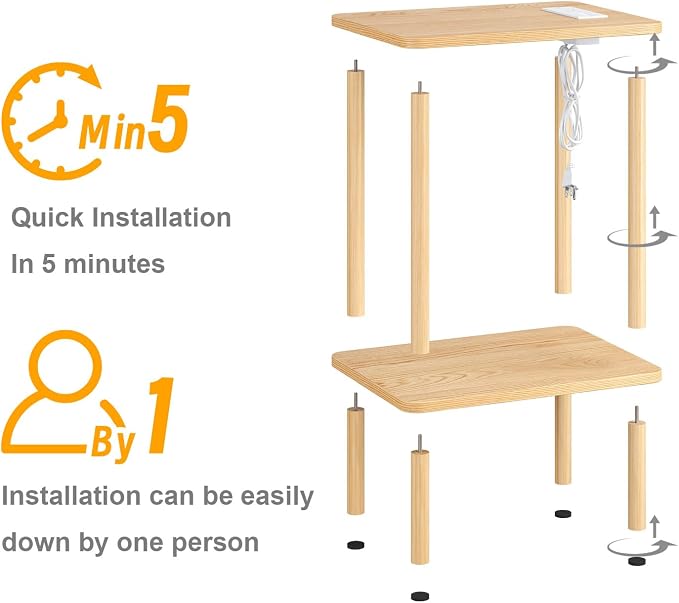 Apicizon 2 Tier End Table, Small Side Table - Image 8