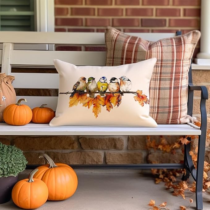 RABUSOFA Fall Outdoor Pillow Covers 12x20 Inch Waterproof Outdoor Thanksgiving - Image 3