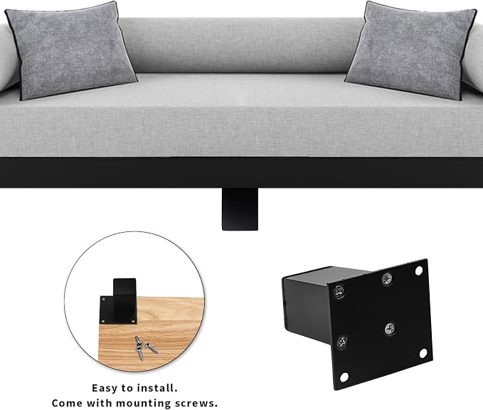 4Pcs 4Inch Metal Furniture Legs, Square Metal Cabinet Support Foot - Image 4