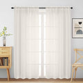 Ivory Sheer Curtains for Window 72 inches Long 2 Panels Set, Soft Airy Modern by Home