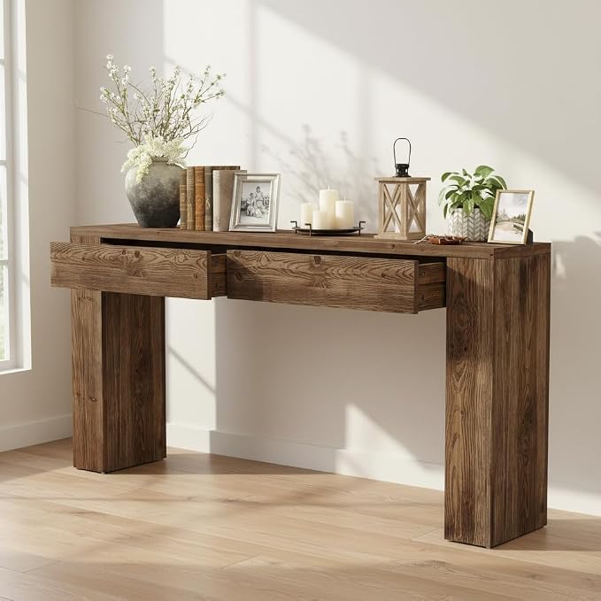 LITTLE TREE Solid Wood 63 Inches Console Table - Image 7
