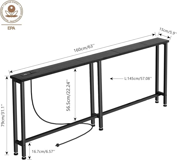 Keelian 63" Sofa Table Narrow Long - Image 3
