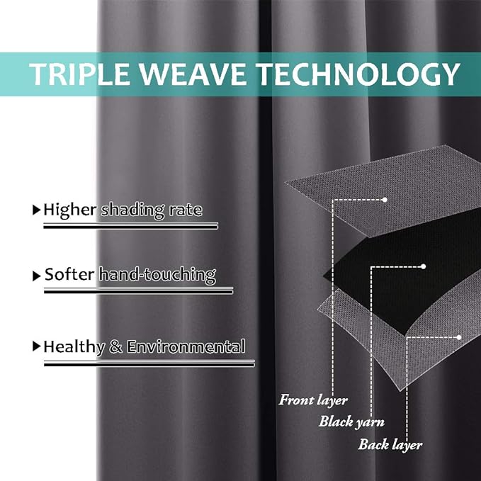 NICETOWN Total Shade Curtains and Draperies, Heavy-Duty Full Light Shading - Image 6