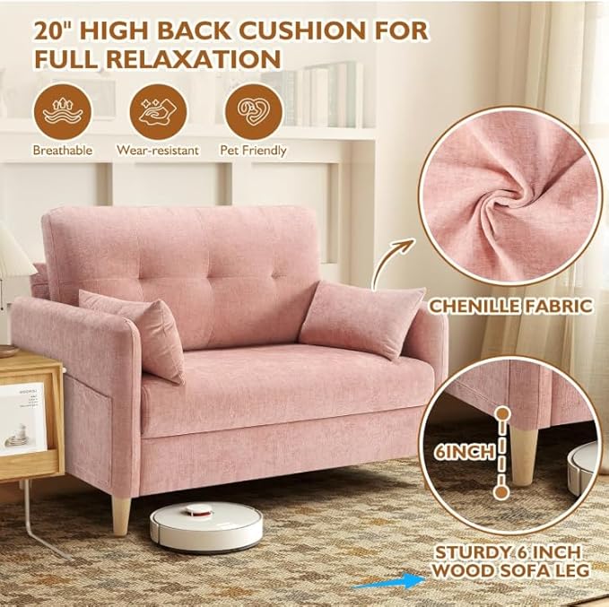 Urhanherry 47" Small Sofa Couch - Image 3