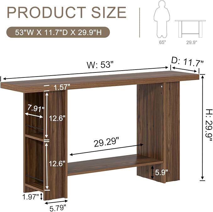 FOLUBAN Entryway Table, Modern Wood Console Table - Image 2