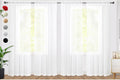 SpaceDresser Sheer White Curtains 4 Panels Rod Pocket Semi-Sheer Curtain 72 by SpaceDresser