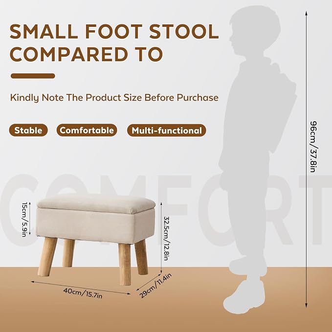 Storage Ottoman, Small Foot Stool Ottoman - Image 2
