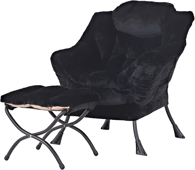 Tiita Lazy Chair with Ottoman, Comfy Leisure Sofa Armchair with Ottoman by TiitaHome