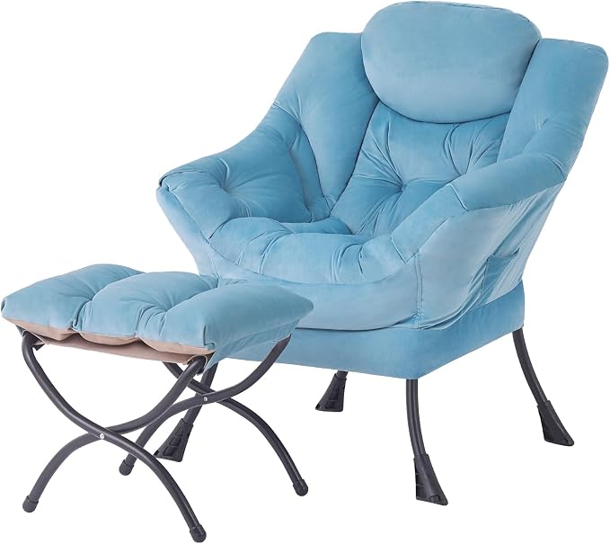 Tiita Lazy Chair with Ottoman, Comfy Leisure Sofa Reading Chair with Footrest by TiitaHome