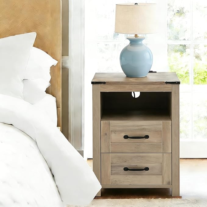 Sierra Night Stand Set of 2, Rustic End Table - Image 4