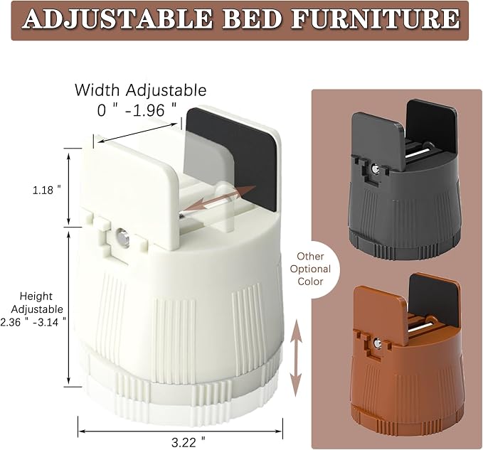 Heavy Duty Bed Risers, Furniture Height Extenders Lifts 2.36"-3.15" Storage - Image 2