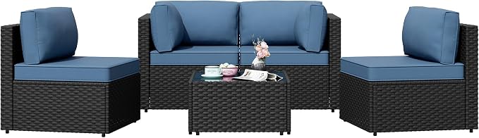 Patio Furniture Sets, 5 Piece Outdoor Sectional Sofas, Wicker Rattan Outdoor by Shintenchi%7CFurnitureMadeforRealLife