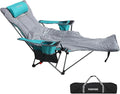 Reclining Camping Chair with Removable Footrest Lounge Chair with Headrest by POEPORE__LOOKGOODFEELGOOD