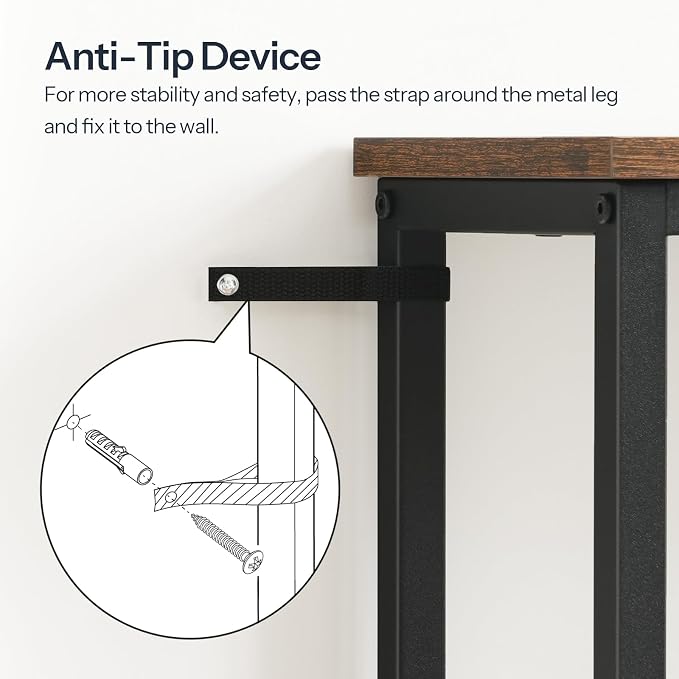 HOOBRO Narrow Console Table, Sofa Table, 4-Tier Industrial Entryway Table - Image 9