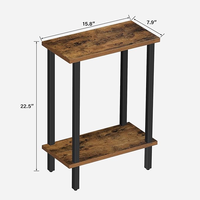 TUTOTAK Small Side Table, Narrow End Table, Skinny Sofa Table, Slim Nightstand - Image 3
