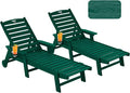Patio Chaise Lounge Chair Set of 2, Oversize Lounge Chairs by Serique