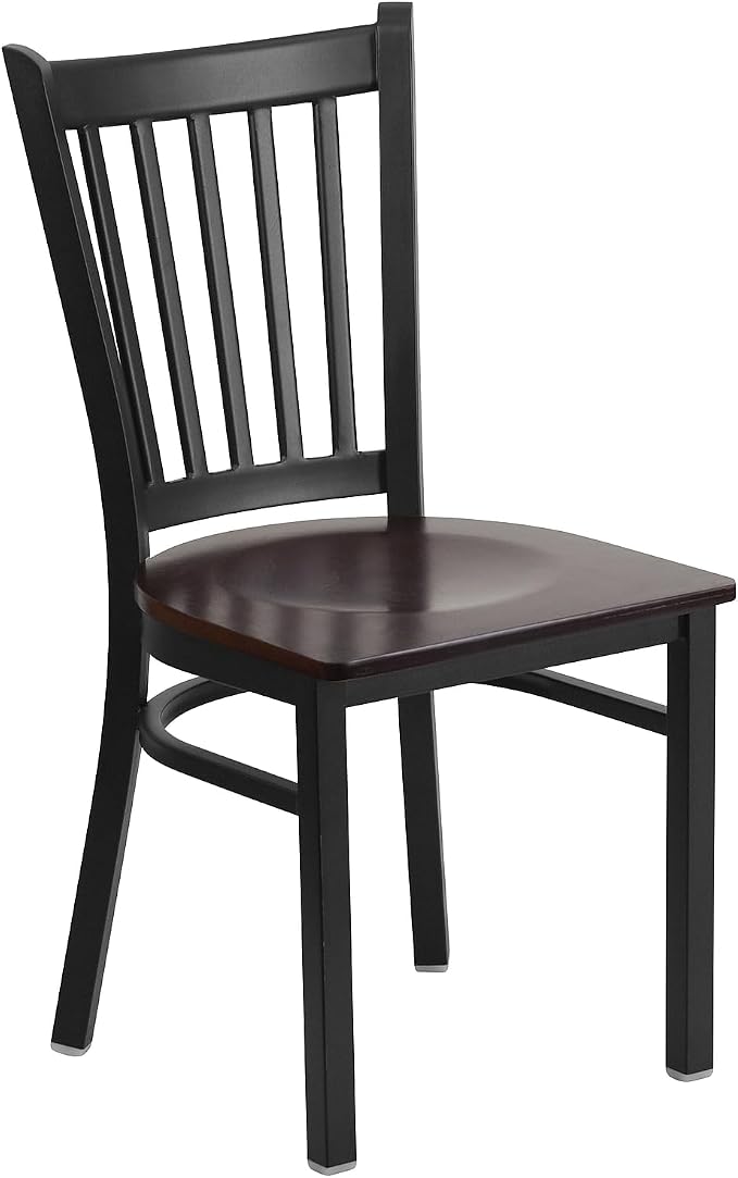 Flash Furniture 2 Pack HERCULES Series Black Vertical Back Metal Restaurant - Image 6