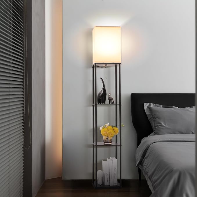 Gupuzm Floor Lamp with Shelves, Modern Square Standing Lamp with 3 Color - Image 8