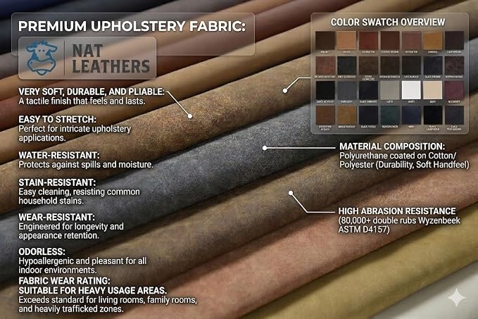 Brown Vintage Distressed Soft Faux Leather Fabric PU Peta Approved Vegan - Image 4