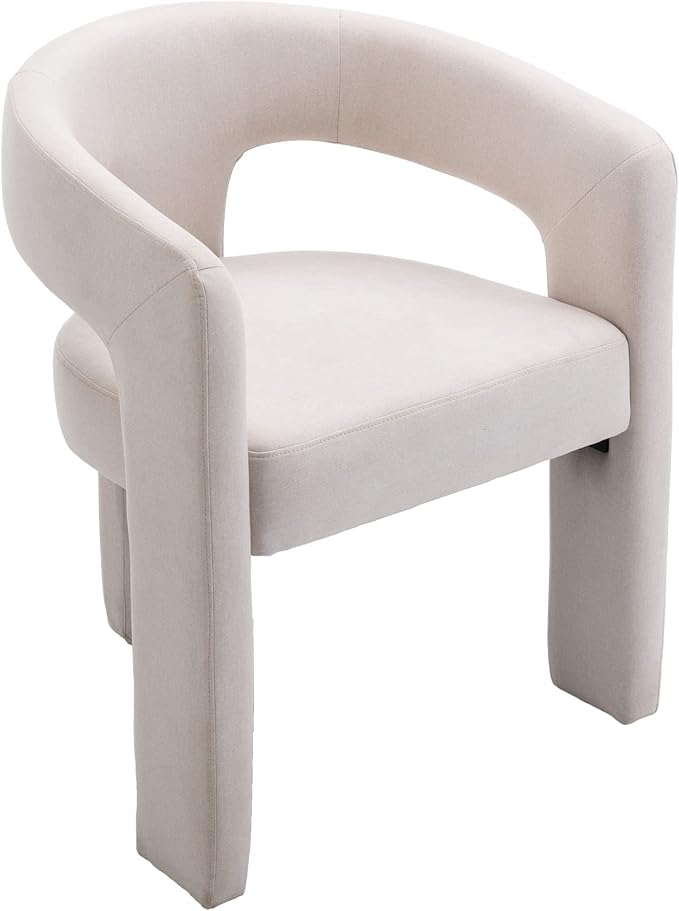 VESCASA Linen Barrel Dining Chair by VESCASA