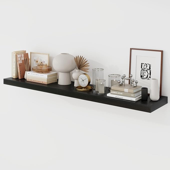 Acovy 48 Inch Floating Shelves, 9.3" Deep Floating Shelf Wall Mounted, Rustic by Acovy