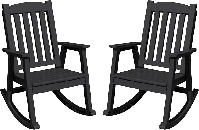 Greesum Set of 2 Outdoor Rocking Chair, 300lbs All-Weather Patio Rocker by BuynowfromGreesum