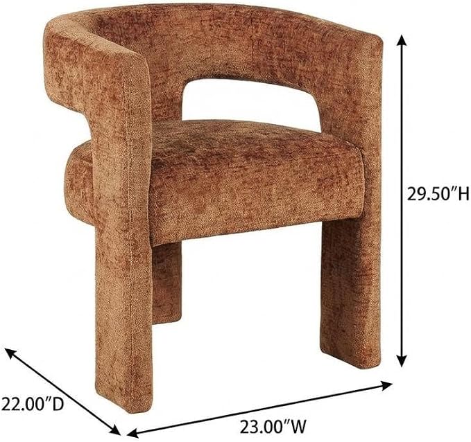 Jofran Gwen Jacquard Upholstered Accent Chair, Modern Luxury Plush Sculptural - Image 3
