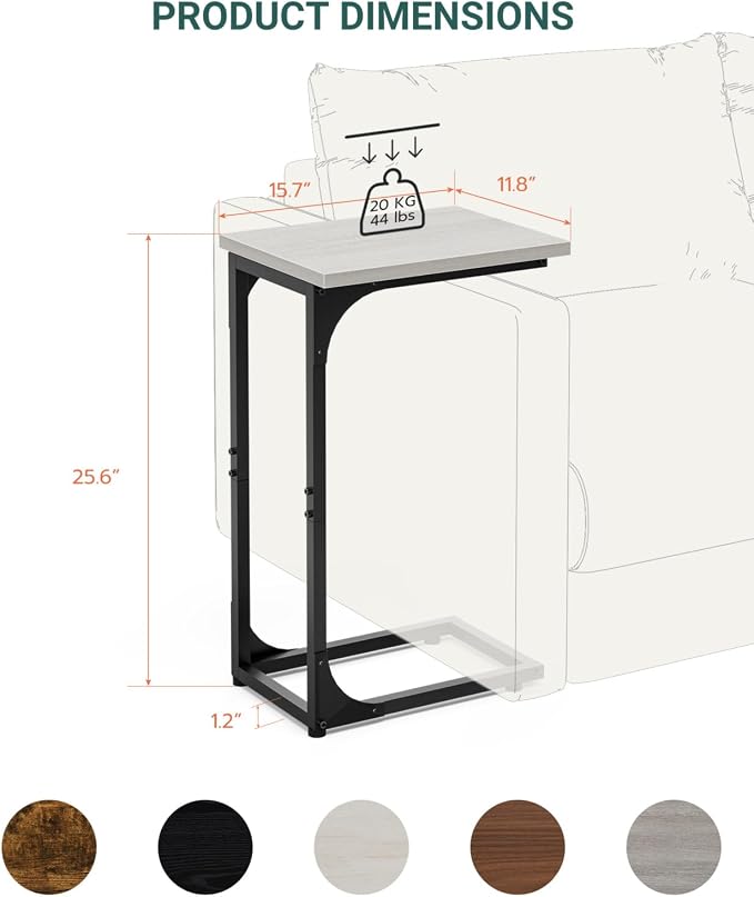 C-Shaped Side Table for Couch - Image 2