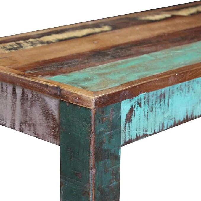 vidaXL Bench Solid Reclaimed Wood Dining Seats Outdoor Home Hall Chair Lounge - Image 4