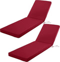Outdoor Chaise Lounge Cushion Set of 2, Fadesafe Water-Repellent Lounge Deck by COMCAVER