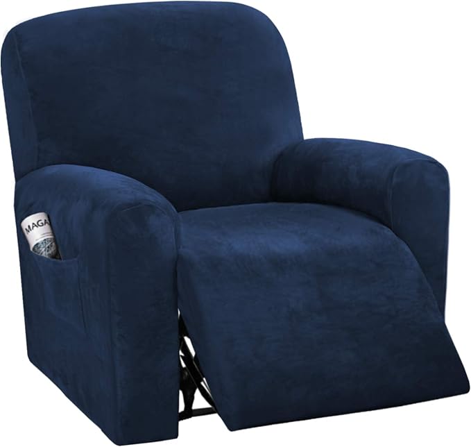 H.VERSAILTEX Velvet Stretch Recliner Couch Covers 4-Pieces Style Recliner Chair by HVERSAILTEX