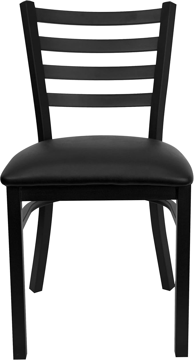 Flash Furniture HERCULES Series Black Ladder Back Metal Restaurant Chair - Image 8