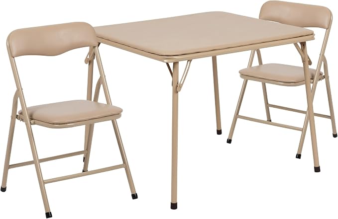 Flash Furniture Mindy Kids 3-Piece Folding Square Table and Chairs Set by FlashFurniture