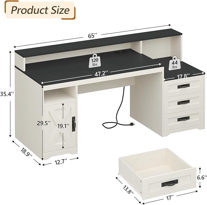 TVU Farmhouse Computer Desk - Image 2
