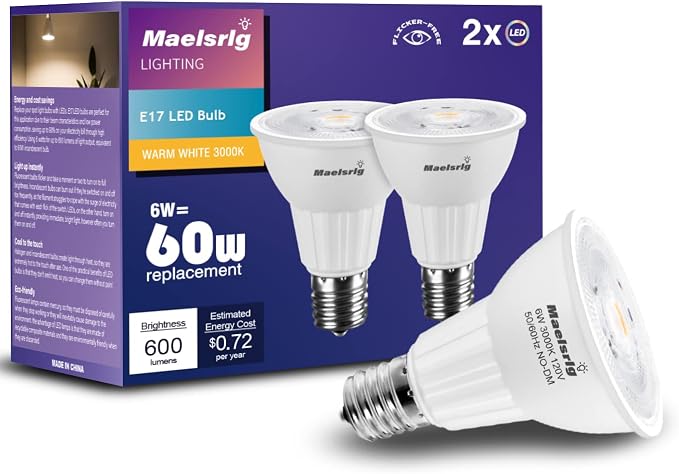 Maelsrlg E17 LED Bulb 6W, Intermediate Base Spotlight Bulb, Warm White 3000K - Image 6