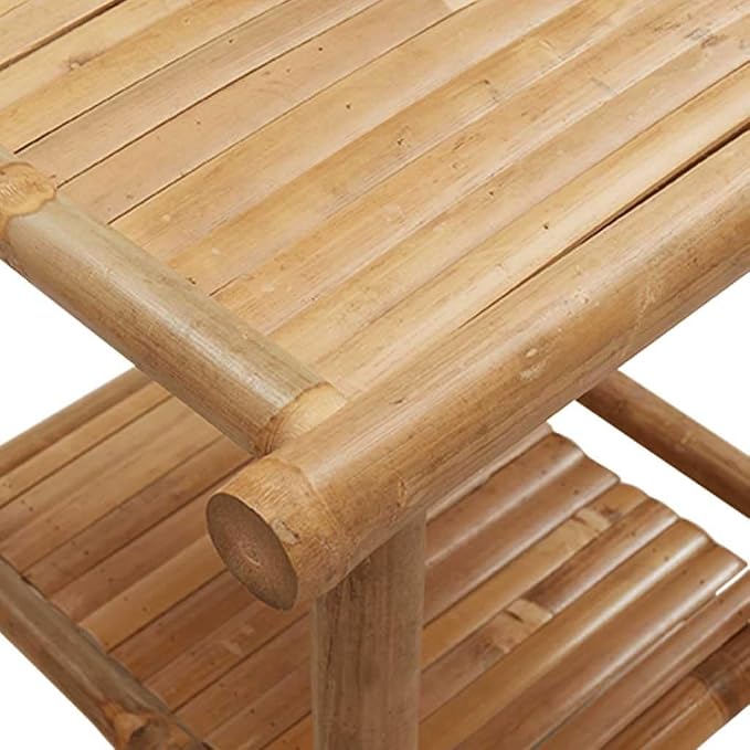 Natural Bamboo Fiber Coffee Table Square Modern Eco-Friendly Furniture - Image 8