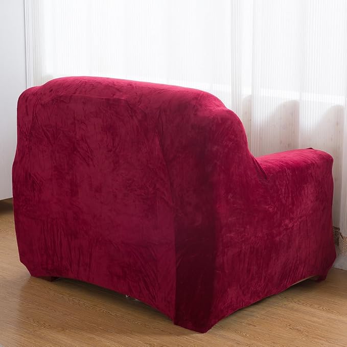 vctops 1-Piece Velvet Plush Stretch Chair Sofa Slipcover Soft Fuzzy Fluffy - Image 4